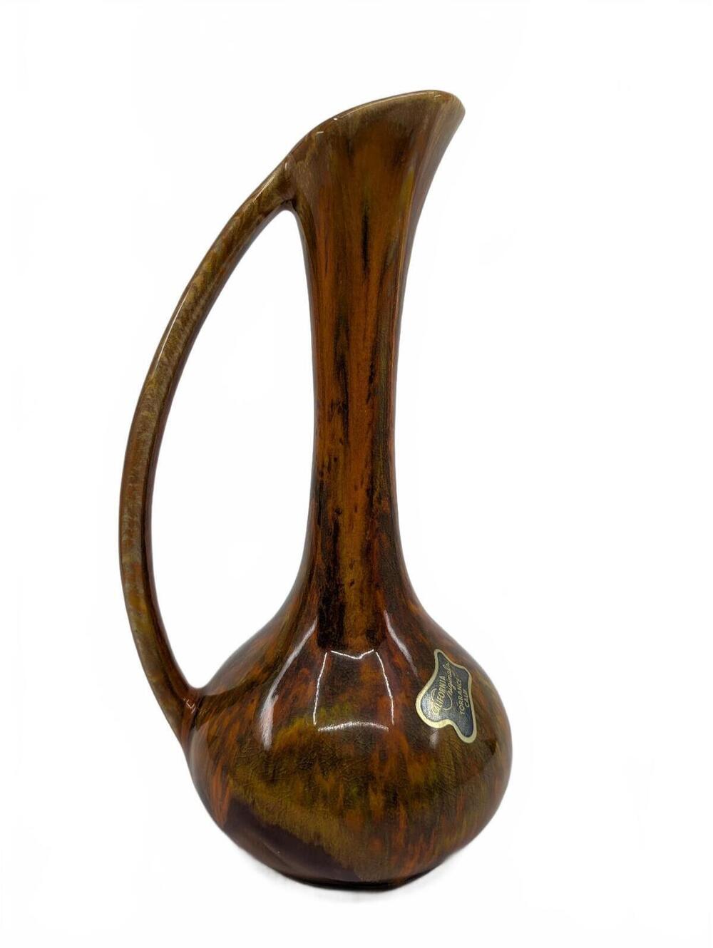Vintage 1974 California Originals Pottery Vase Sculptural Loop Handle